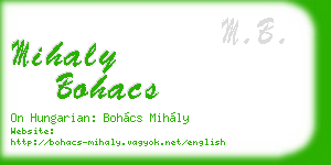 mihaly bohacs business card